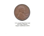 U.S. Lincoln Wheat Ears Cent, 1937 Plain, Obverse, Dug by Todd Brock in 2018.jpg