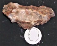 Fluorite, Luna Co., NM, US dime for scale, natural light.JPG