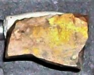 Carnotite crust, Anderson Mine, Yavapai Co., AZ, Thumbnail specimen, natural light.JPG
