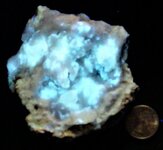 Calcite geode, Warsaw Fm (Miss.), Hamilton, Hancock Co., Illinois, US quarter for scale, LW 36...JPG
