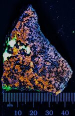 Clinohedrite  with Willemite, Franklin Min. Dist., Franklin, Sussex Co., NJ, LW 365nm.jpg